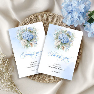 Carte De Remerciements Hydrangeas Bleus Charmants Remerciements de Mariag