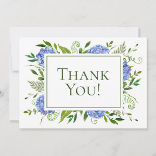 Carte De Remerciements Hydrangeas bleus pour les 100 ans