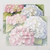 Carte De Remerciements Hydrangeas élégants à l'aquarelle (Devant / Derrière)