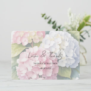 Carte De Remerciements Hydrangeas Élégants à l'Aquarelle