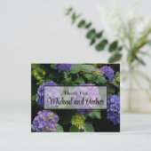 Carte De Remerciements Hydrangeas jardin fleuri bleu violet (Debout devant)