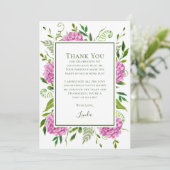 Carte De Remerciements Hydrangeas Roses 75 ans  (Debout devant)