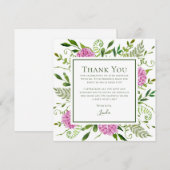 Carte De Remerciements Hydrangeas Roses 75 ans (Devant / Derrière)