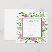 Carte De Remerciements Hydrangeas Roses 75 ans (Devant / Derrière)