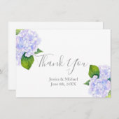 Carte De Remerciements Hydrangée aquarelle (Devant / Derrière)