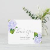 Carte De Remerciements Hydrangée aquarelle (Debout devant)