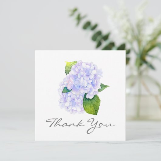 Carte De Remerciements Hydrangée aquarelle (Debout devant)