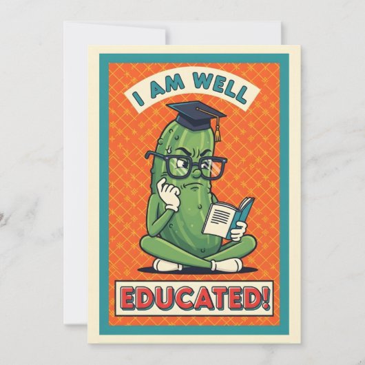 Carte De Remerciements I Am Well Educated funny pickle smart veggie (Devant)