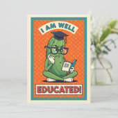 Carte De Remerciements I Am Well Educated funny pickle smart veggie (Debout devant)