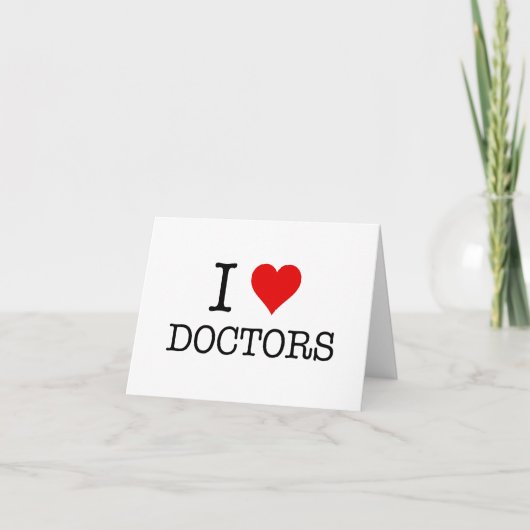 Carte De Remerciements I Heart Doctors Personnalisé (Devant)