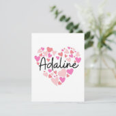Carte De Remerciements I love Adaline (Debout devant)
