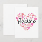 Carte De Remerciements I love Adaline (Devant / Derrière)