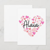 Carte De Remerciements I love Alaia - hearts for Alaia (Devant / Derrière)