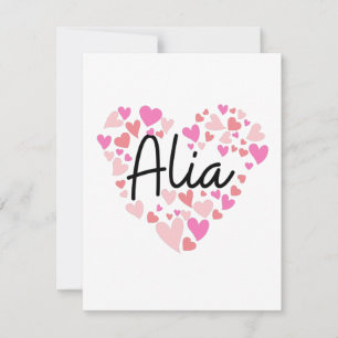 Carte De Remerciements I love Alia