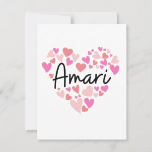 Carte De Remerciements I love Amari - coeurs pour Amari