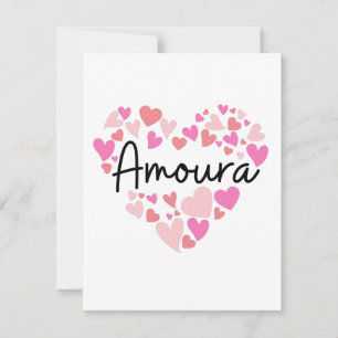 Carte De Remerciements I love Amoura - hearts for Amoura