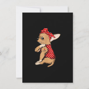 Carte De Remerciements I Love Maman Tattoo Funny Chihuahua Chien portant 