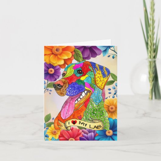 Carte De Remerciements I Love My Labrador Retriever Greeting Card (Devant)