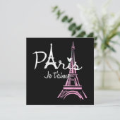 Carte De Remerciements I Love Paris Tour Eiffel France Souvenir français (Debout devant)