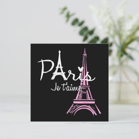 Carte De Remerciements I Love Paris Tour Eiffel France Souvenir français (Debout devant)