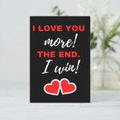 Carte De Remerciements I Love You More! The End. I Win! (Debout devant)