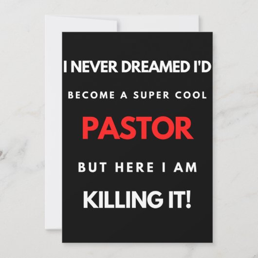 Carte De Remerciements I Never Dreamed I'd Become A Super Cool Pastor (Devant)