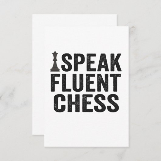 Carte De Remerciements i Speak Fluent Funny Chess Player Checkmate Cadeau (Devant / Derrière)