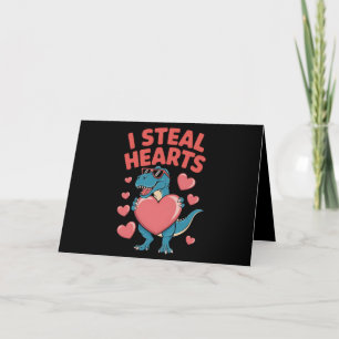 Carte De Remerciements I Steal Hearts T Rex Dinosaur Saint Valentin