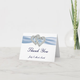 Carte de remerciements Ice Blue Hearts personnalis