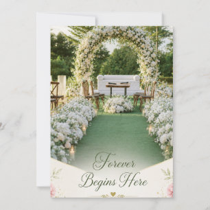 Carte De Remerciements Ici commence pour toujours des mariages floraux bl