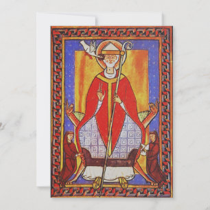 Carte De Remerciements Icône médiévale de Saint Grégoire le Grand