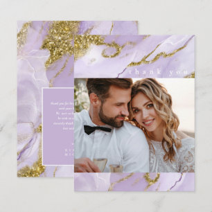 Carte De Remerciements ID Abstrait Lavande d'encre Lux990