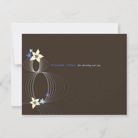 Carte De Remerciements Ikebana Frangipani Mariage de fleurs tropicales bl (Dos)