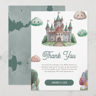 Carte De Remerciements Il était une fois le Baby shower Pastel du château