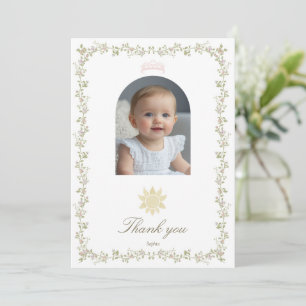 Carte De Remerciements Il était une fois Pink Princess Floral Coquette 1è