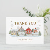 Carte De Remerciements Il Faut Un Hiver De Neige Village (Debout devant)