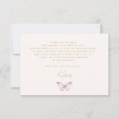 Carte De Remerciements Il Me Donne Des Papillons Fleurs Des Champs Baby S (Dos)