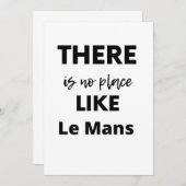 Carte De Remerciements il n'y a pas d'endroit comme Le Mans (Devant / Derrière)