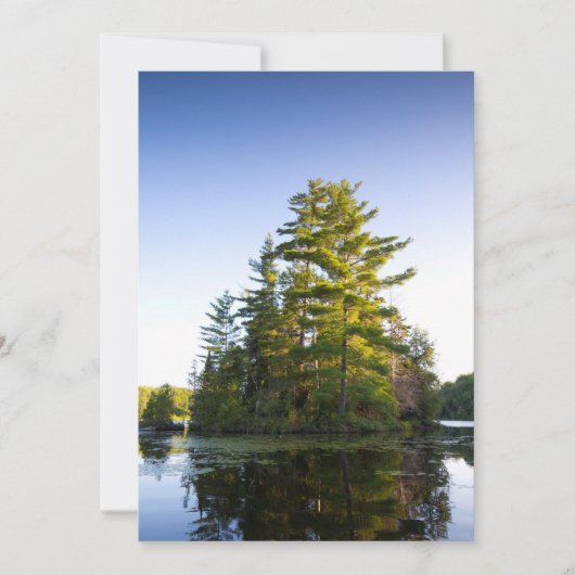 Carte De Remerciements Île sur le lac Long Pond (Devant)