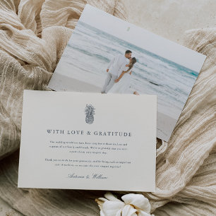 Carte De Remerciements Île Vintage ananas photo Mariage