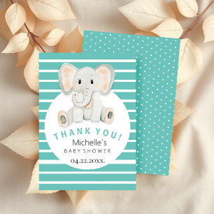 Carte De Remerciements Illustration aquarelle d'un éléphant bébé mignon