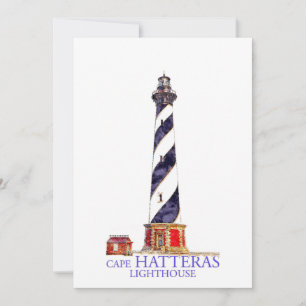 Carte De Remerciements Illustration aquarelle Phare de Cape Hatteras