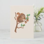 Carte De Remerciements Illustration d'animal de forêt de boisécureuil (Debout devant)