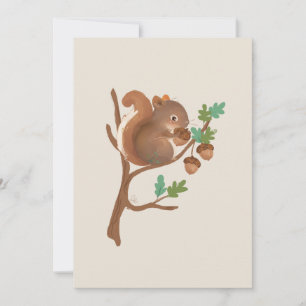 Carte De Remerciements Illustration d'animal de forêt de boisécureuil