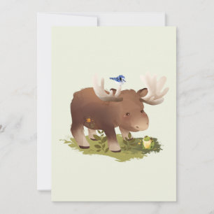 Carte De Remerciements Illustration d'animal rustique de forêt de Moose