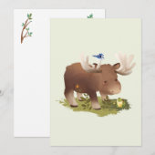 Carte De Remerciements Illustration d'animal rustique de la forêt de Moos (Devant / Derrière)