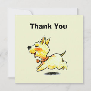 Carte De Remerciements Illustration de chien mignon en train de courir po