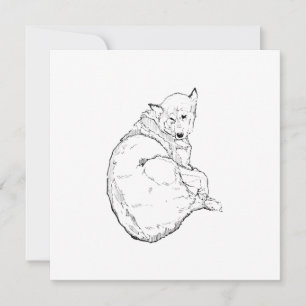 Carte De Remerciements Illustration de chien minimaliste Husky de Sibérie