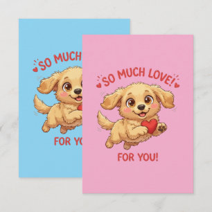 Carte De Remerciements Illustration de chiot mignon avec cœur