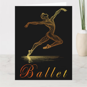 Carte De Remerciements Illustration de danseuse de ballet élégante en lig